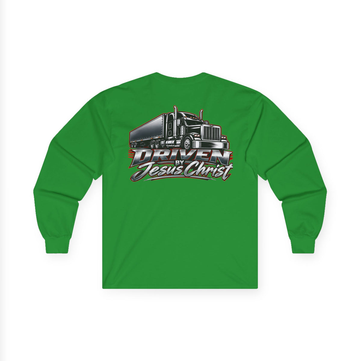 Long Sleeve Tee - Driven by Jesus Christ Trucker Graphic