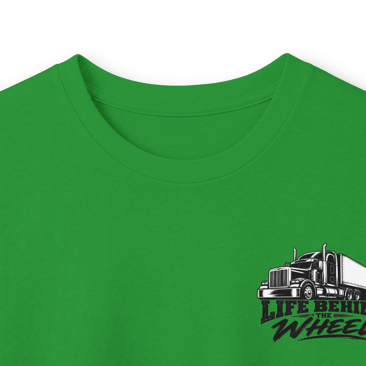 Long Sleeve Tee — "Life Behind the Wheel" Trucker Graphic