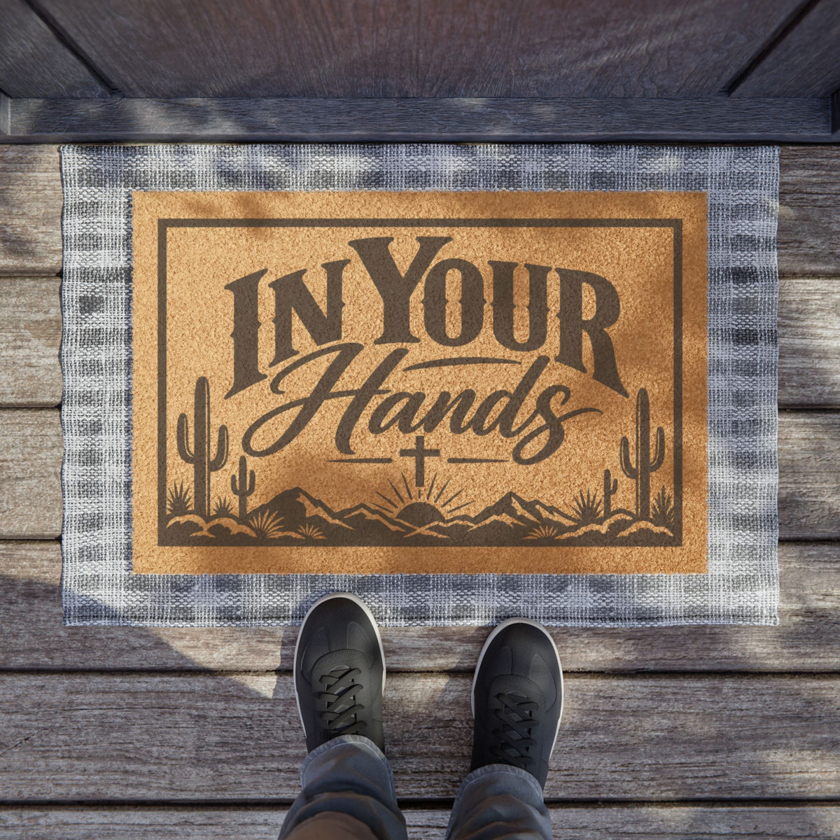 Doormat — "In Your Hands" Christian Welcome Coir Mat