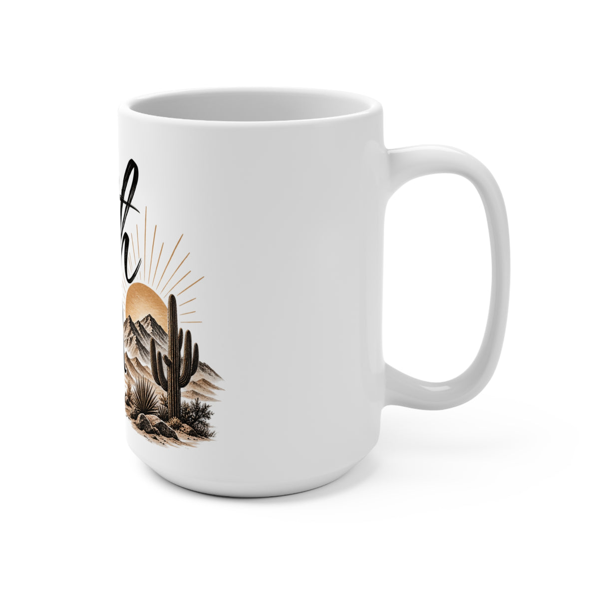 Faith Over Fear 15oz Ceramic Mug — Isaiah 41:10 Inspirational Coffee Cup