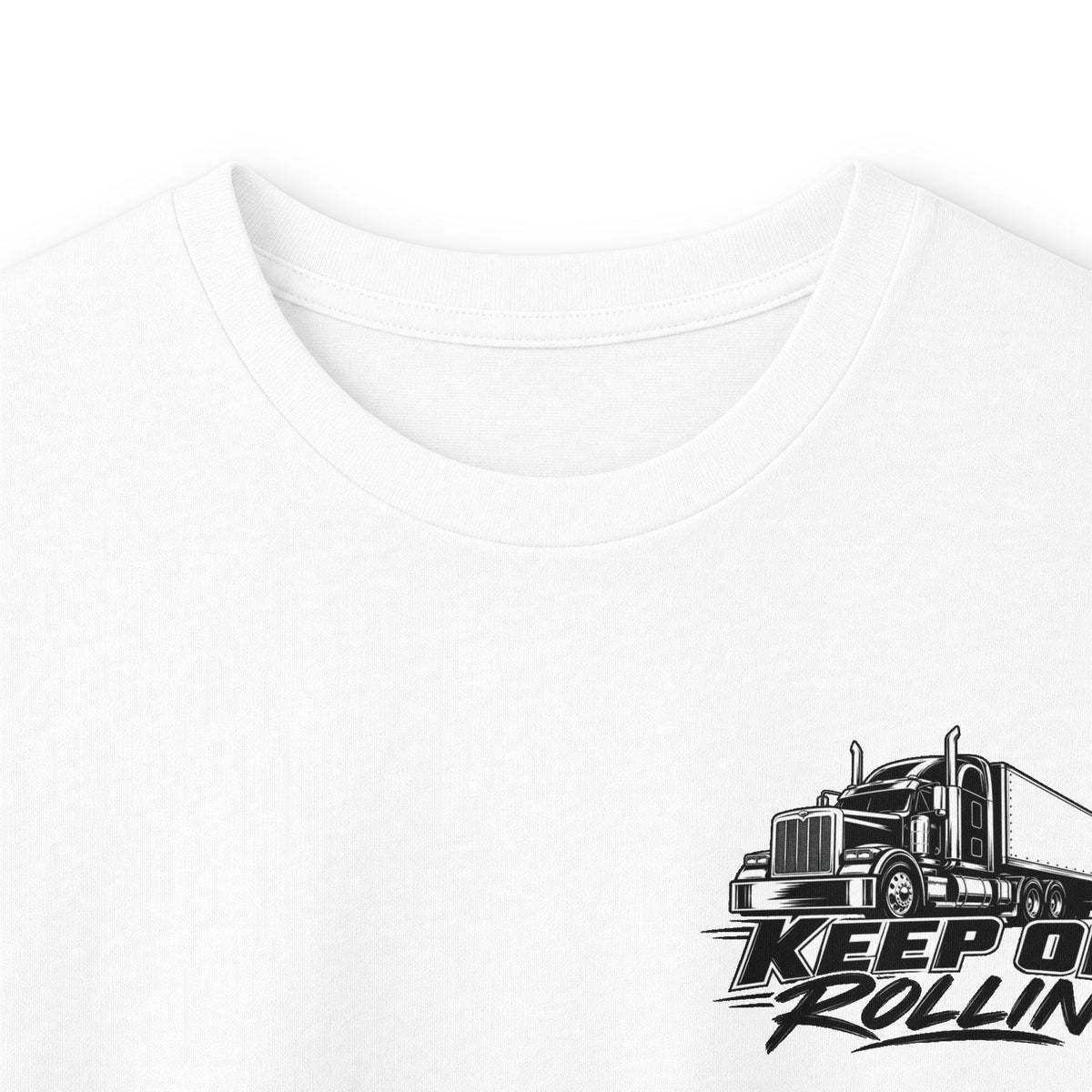 Truck Driver Long Sleeve Tee — “Keep On Rollin'” Graphic Shirt