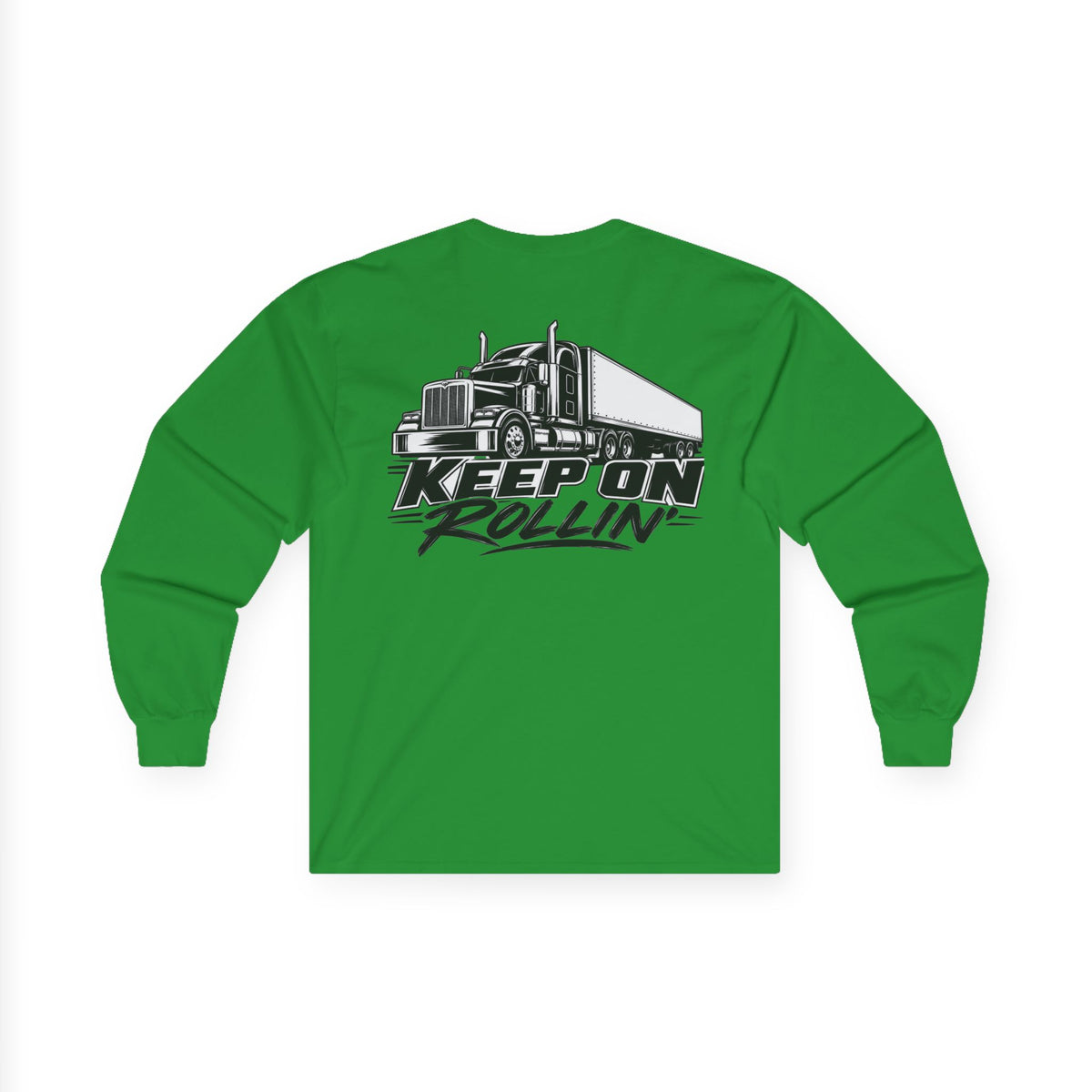 Truck Driver Long Sleeve Tee — “Keep On Rollin'” Graphic Shirt