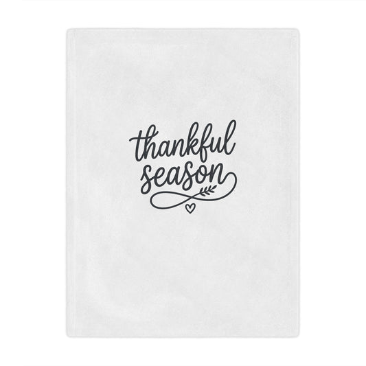 Thankful Season Minky Blanket — Cozy Thanksgiving Throw for Fall Decor & Gifts