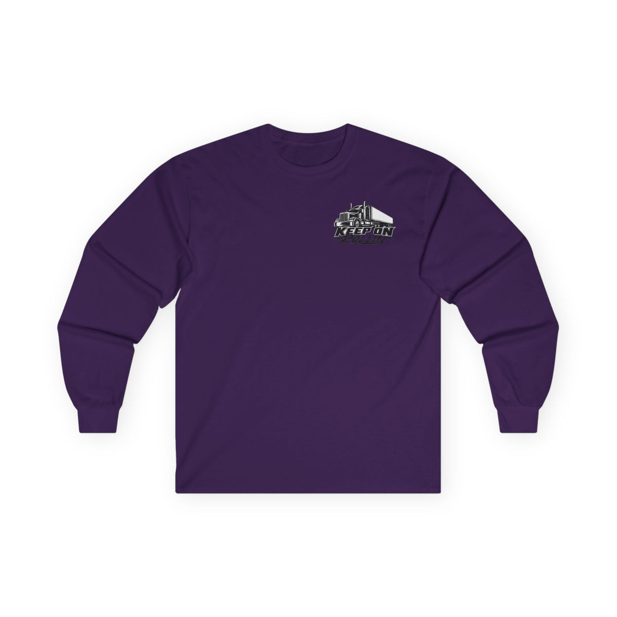 Truck Driver Long Sleeve Tee — “Keep On Rollin'” Graphic Shirt