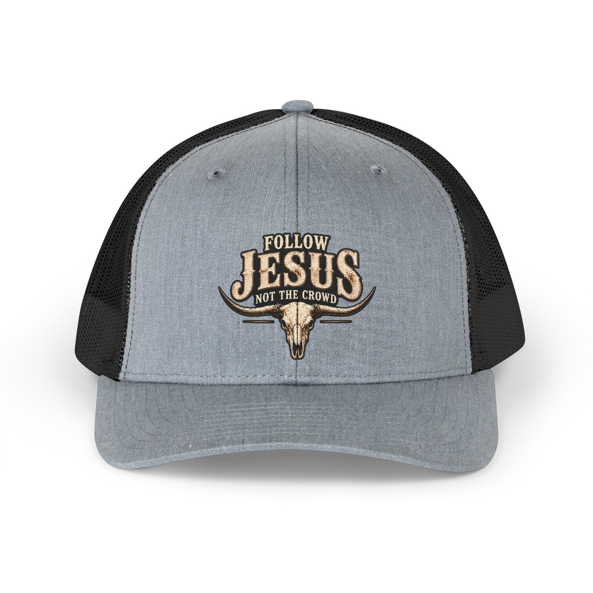 Trucker Hat – "Follow Jesus Not the Crowd" Retro Western Mesh Cap