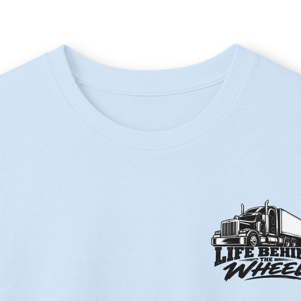 Long Sleeve Tee — "Life Behind the Wheel" Trucker Graphic