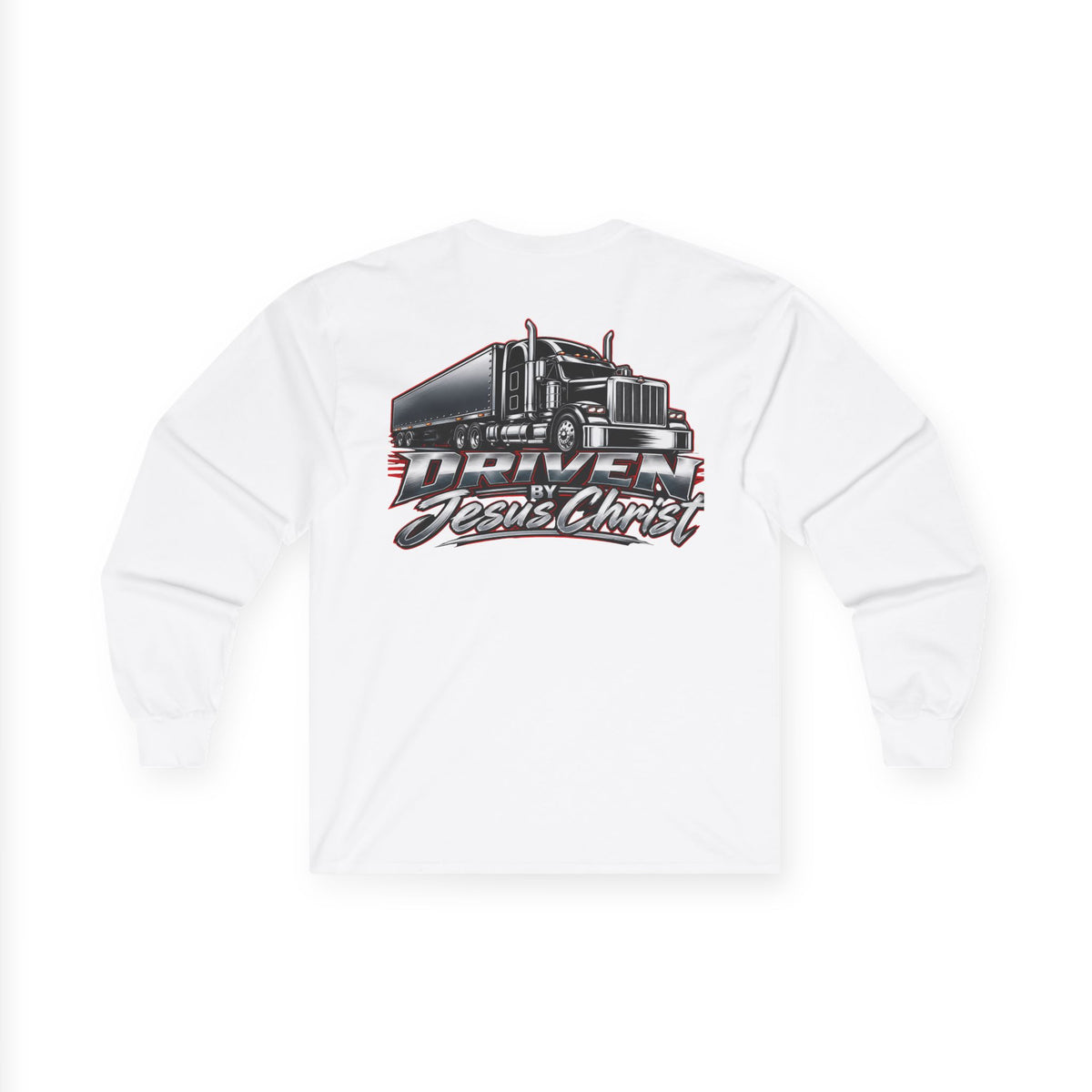 Long Sleeve Tee - Driven by Jesus Christ Trucker Graphic