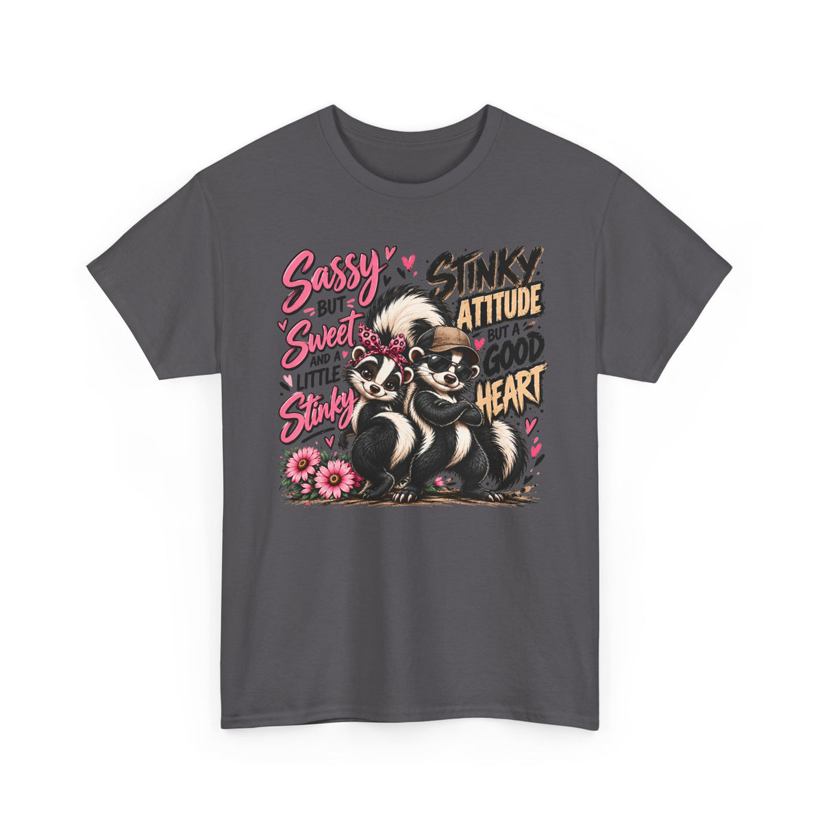 Skunk Graphic Tee — "Sassy but Sweet, Little Stinker" Cute Skunk Shirt