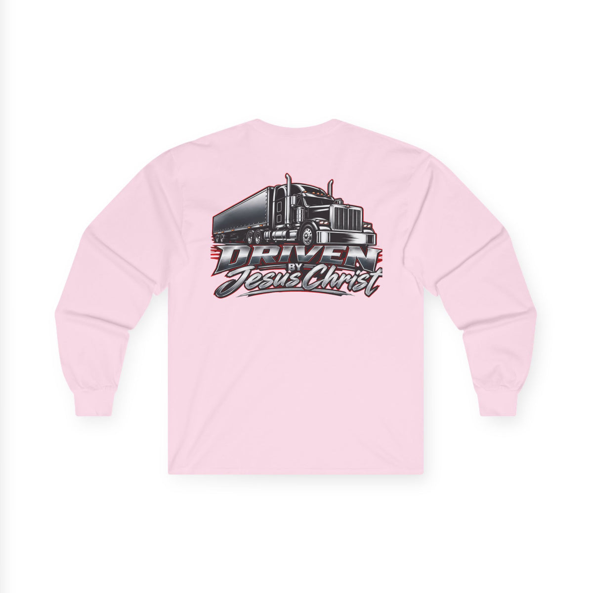 Long Sleeve Tee - Driven by Jesus Christ Trucker Graphic