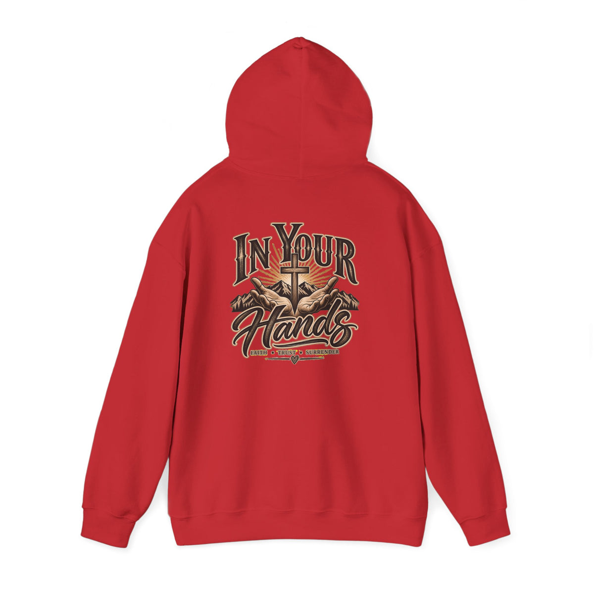 In Your Hands Hoodie — Christian Cross & Open Bible Faith Sweatshirt