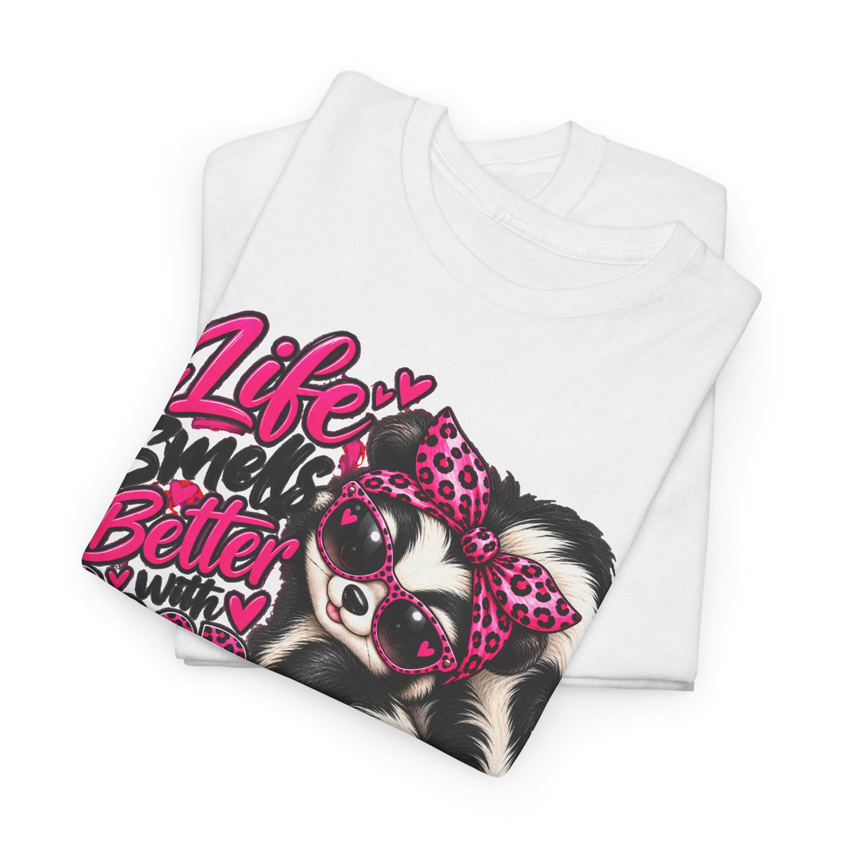 Life Smiles Better with Good Friends Skunk Graphic T-Shirt
