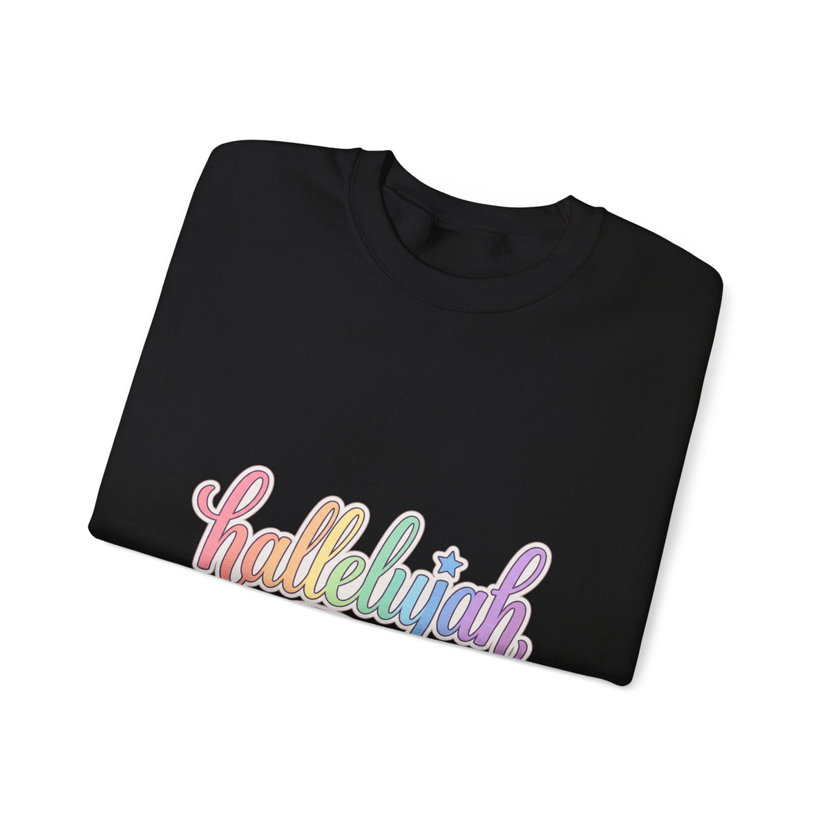 Hallelujah Script Rainbow Crewneck Sweatshirt | Everything Hallelujah