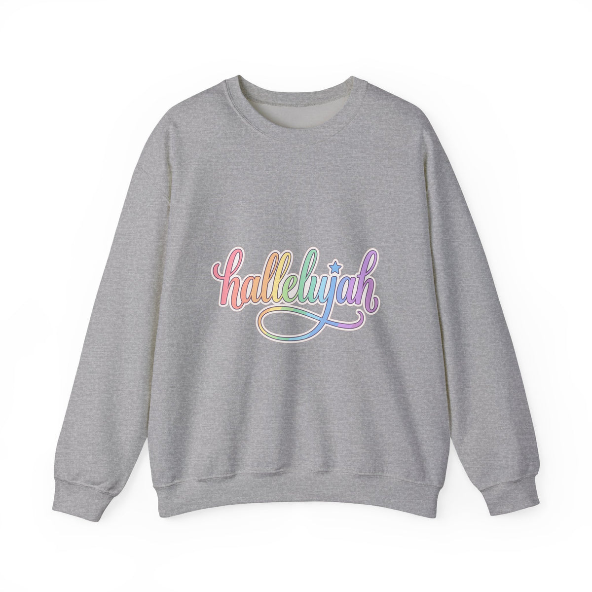 Hallelujah Script Rainbow Crewneck Sweatshirt | Everything Hallelujah