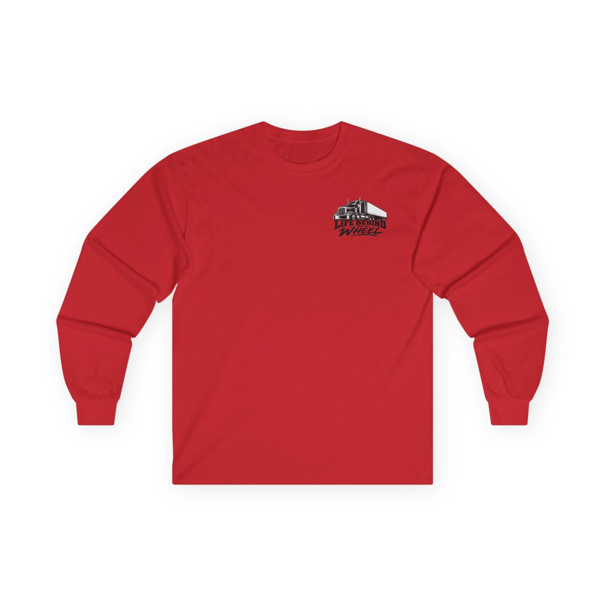 Long Sleeve Tee — "Life Behind the Wheel" Trucker Graphic