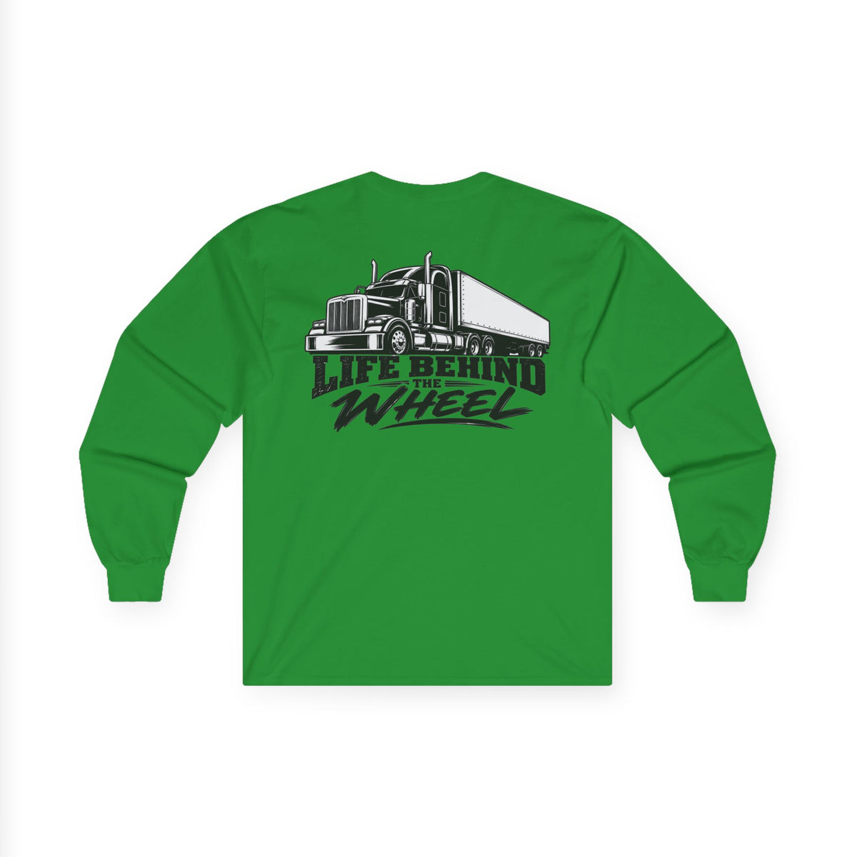 Long Sleeve Tee — "Life Behind the Wheel" Trucker Graphic
