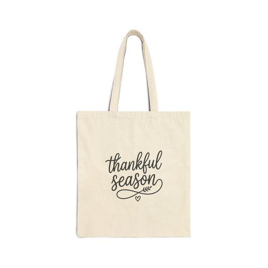 Thankful Season Tote | Thanksgiving Harvest, Fall Foliage Canvas