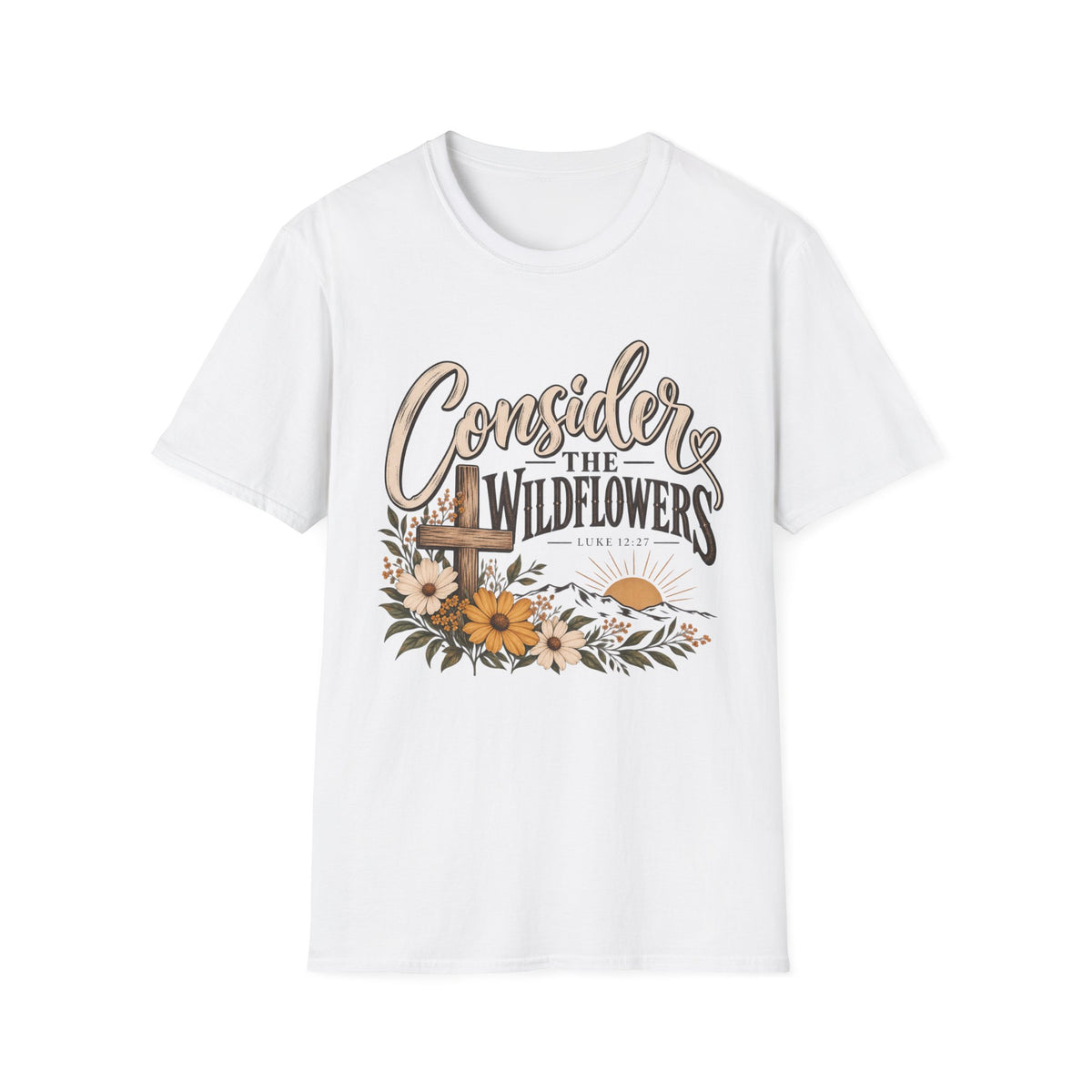 Consider the Wildflowers T-Shirt — Vintage Floral Faith Graphic Tee