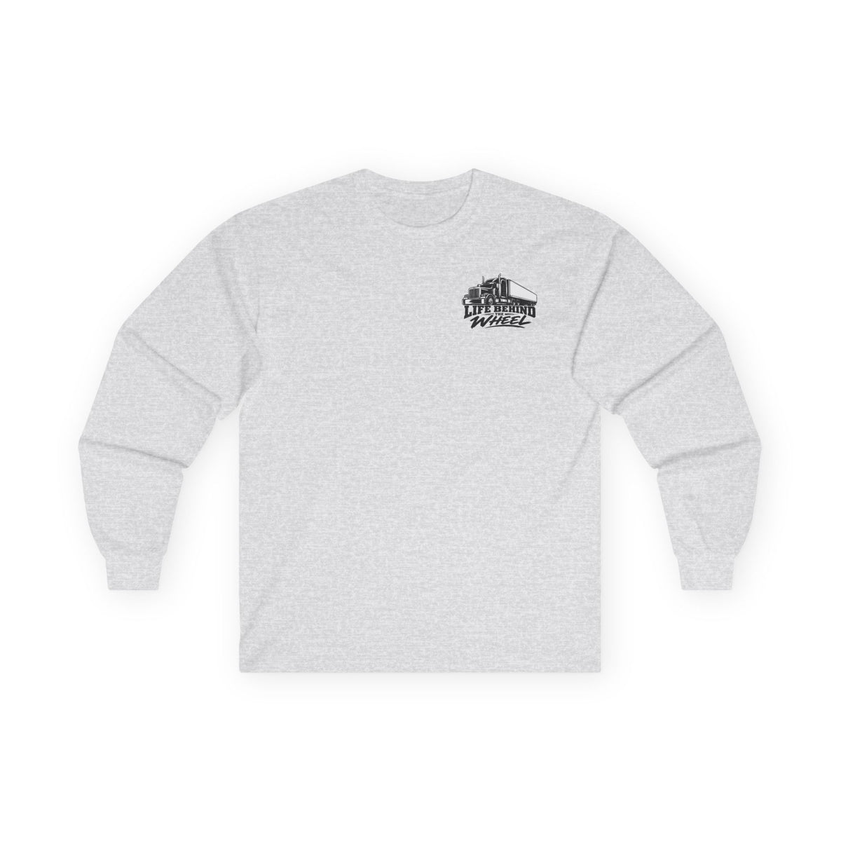 Long Sleeve Tee — "Life Behind the Wheel" Trucker Graphic