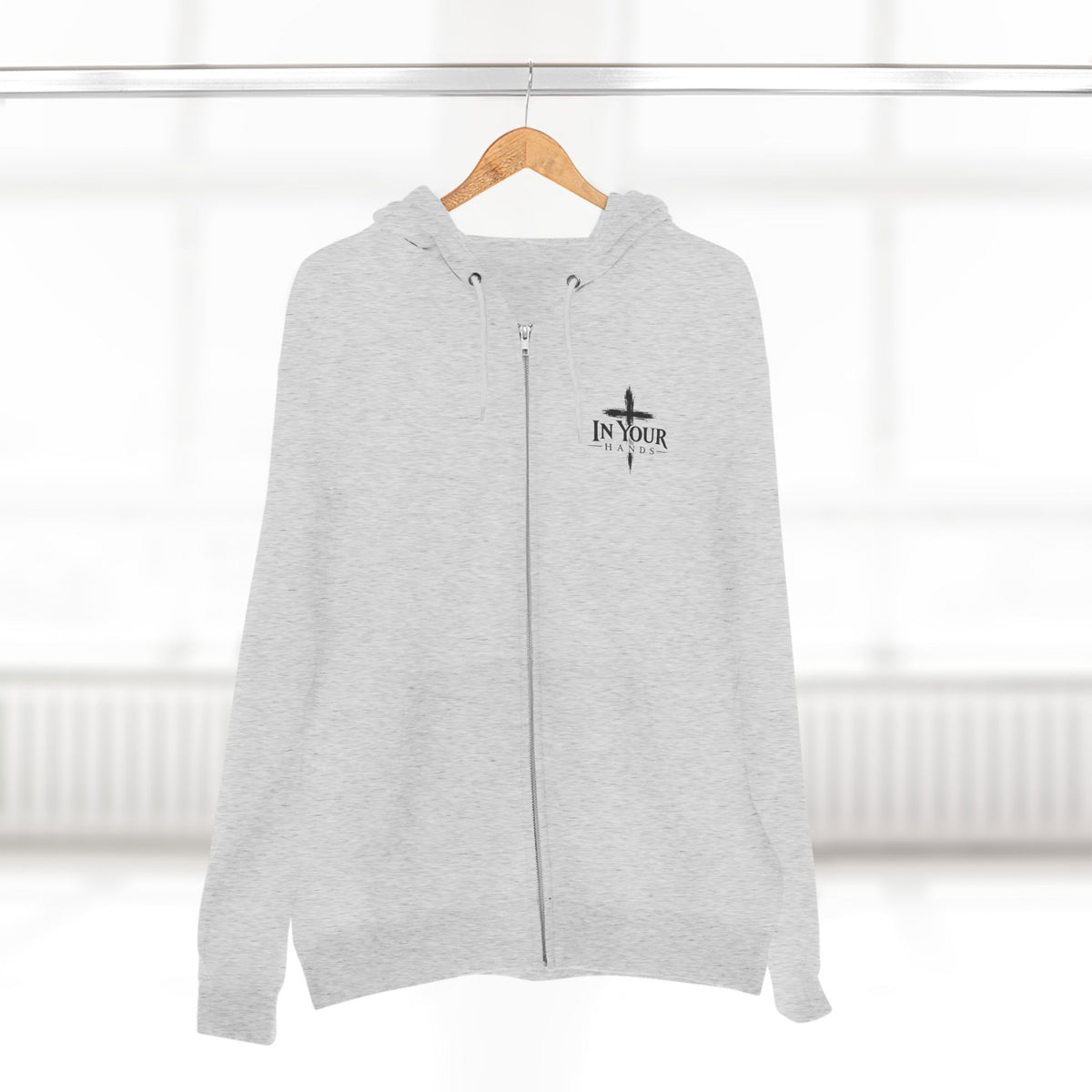 Jesus Is King Zip Hoodie — Christian Faith Pullover with Cross & Mountain Design