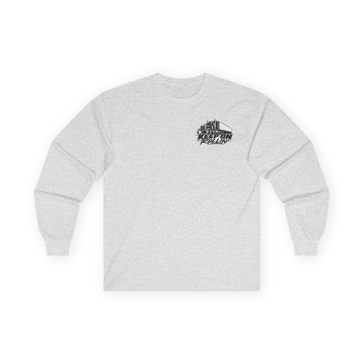 Truck Driver Long Sleeve Tee — “Keep On Rollin'” Graphic Shirt