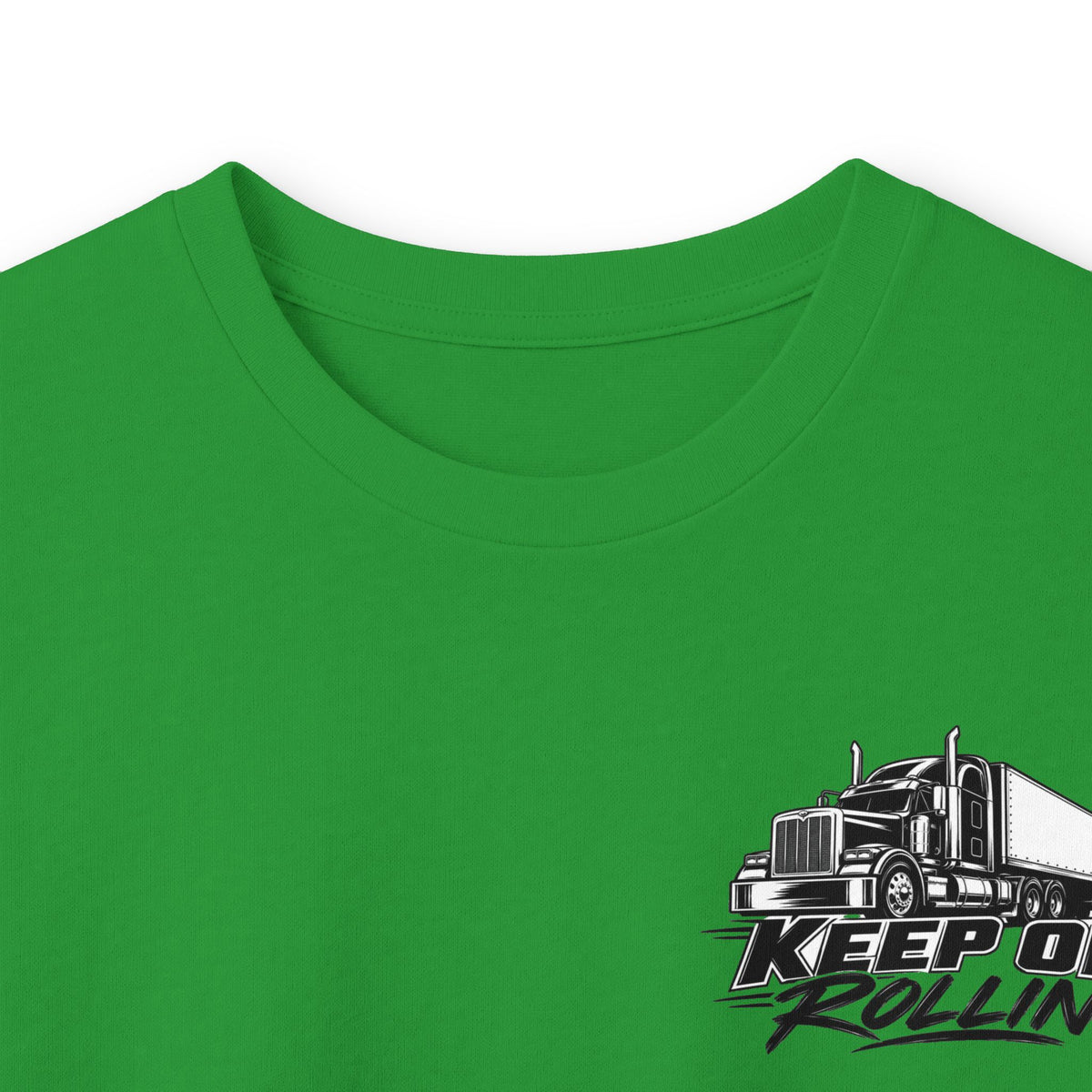 Truck Driver Long Sleeve Tee — “Keep On Rollin'” Graphic Shirt
