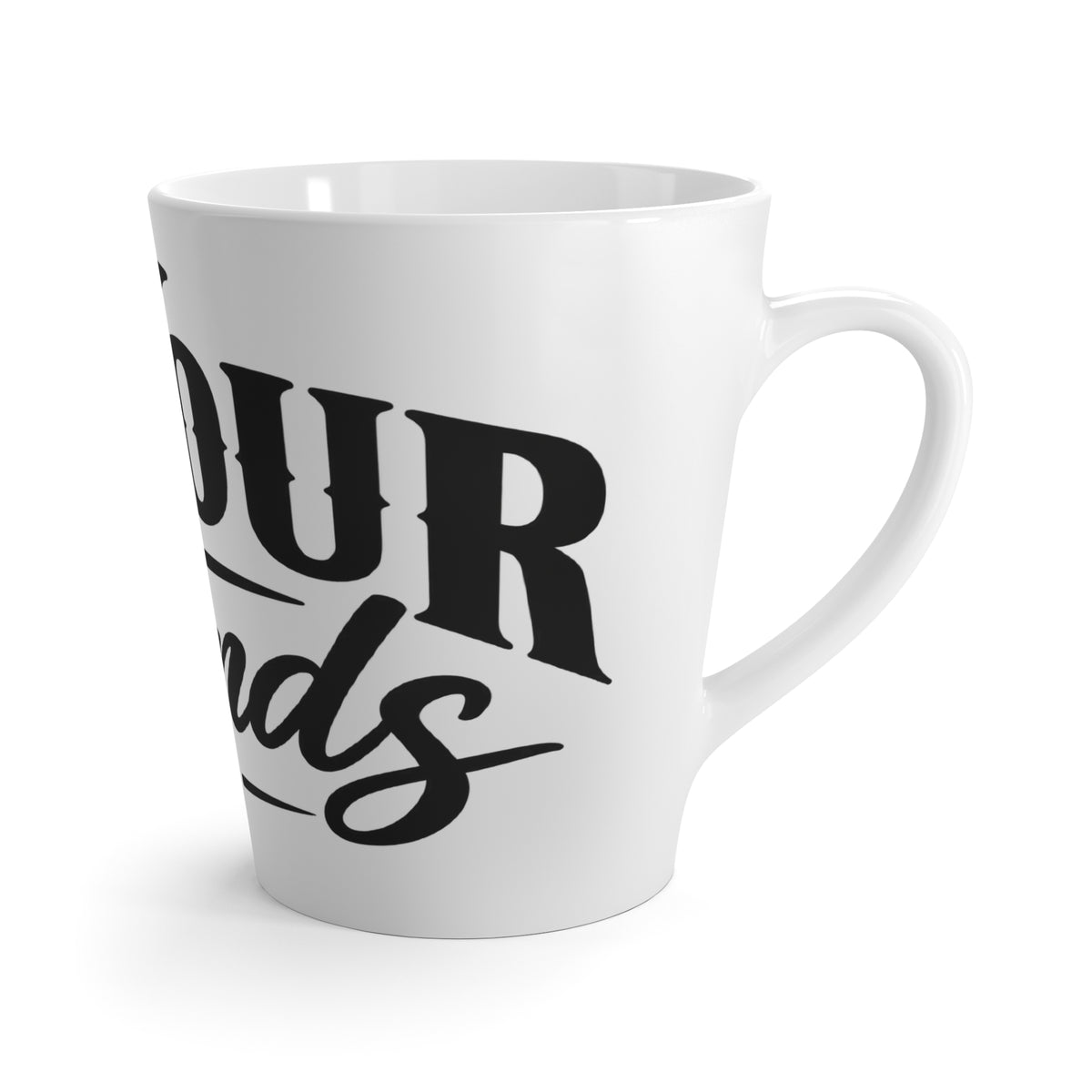 Latte Mug - "In Your Hands" Script Coffee Cup
