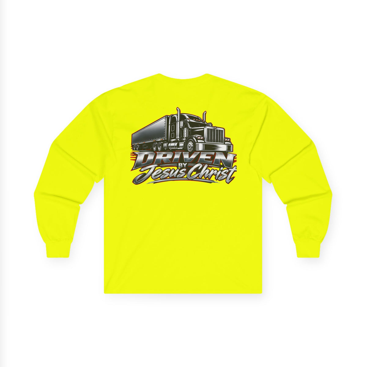 Long Sleeve Tee - Driven by Jesus Christ Trucker Graphic