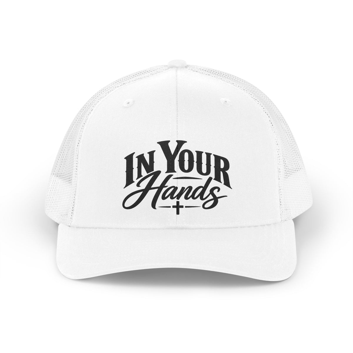 In Your Hands Trucker Hat – Retro Script Mesh Cap