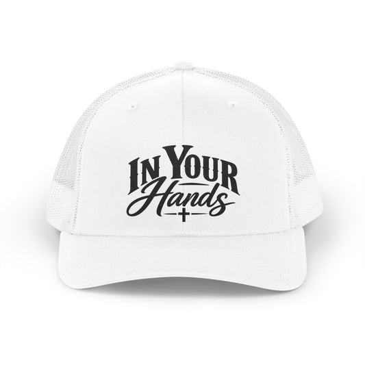 In Your Hands Trucker Hat – Retro Script Mesh Cap