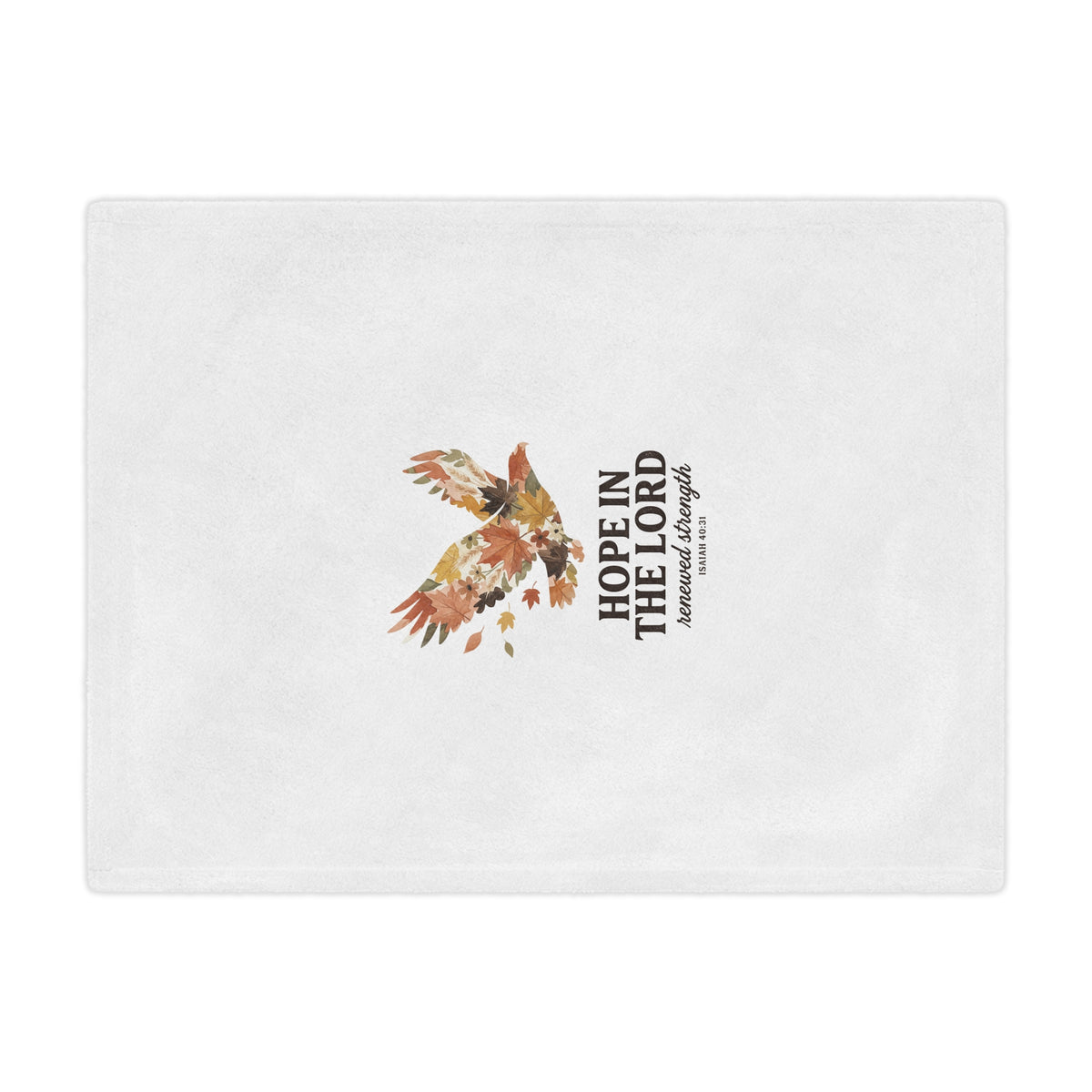 Hope in the Lord Minky Blanket — Christian Inspirational Throw with Autumn Dove Design (Isaiah 40:31)