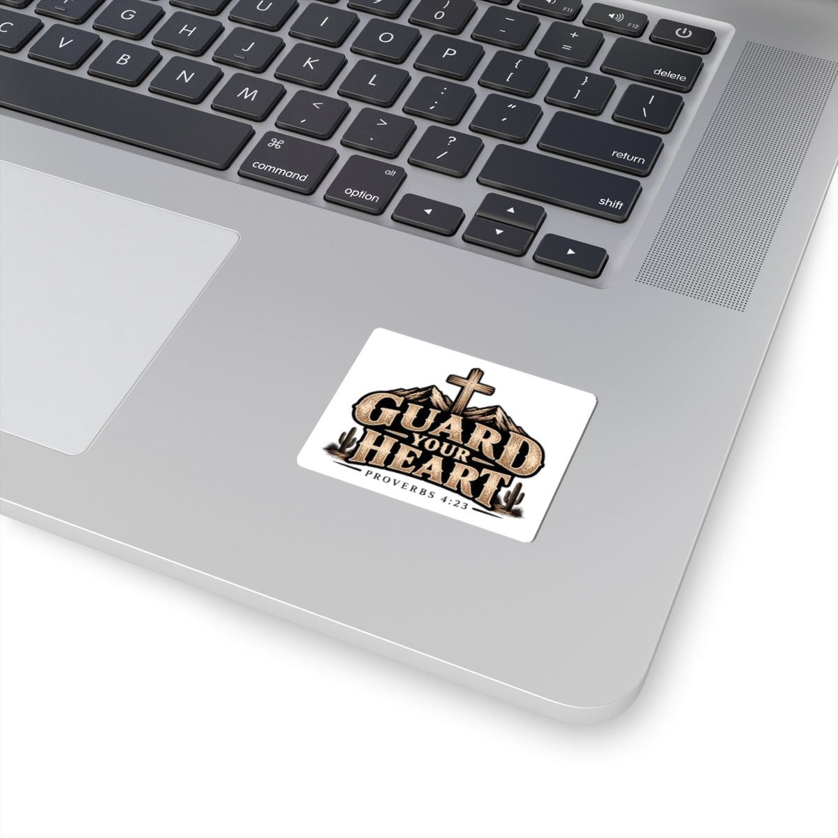 Guard Your Heart Sticker — Proverbs 4:23 Christian Faith Cross Sticker