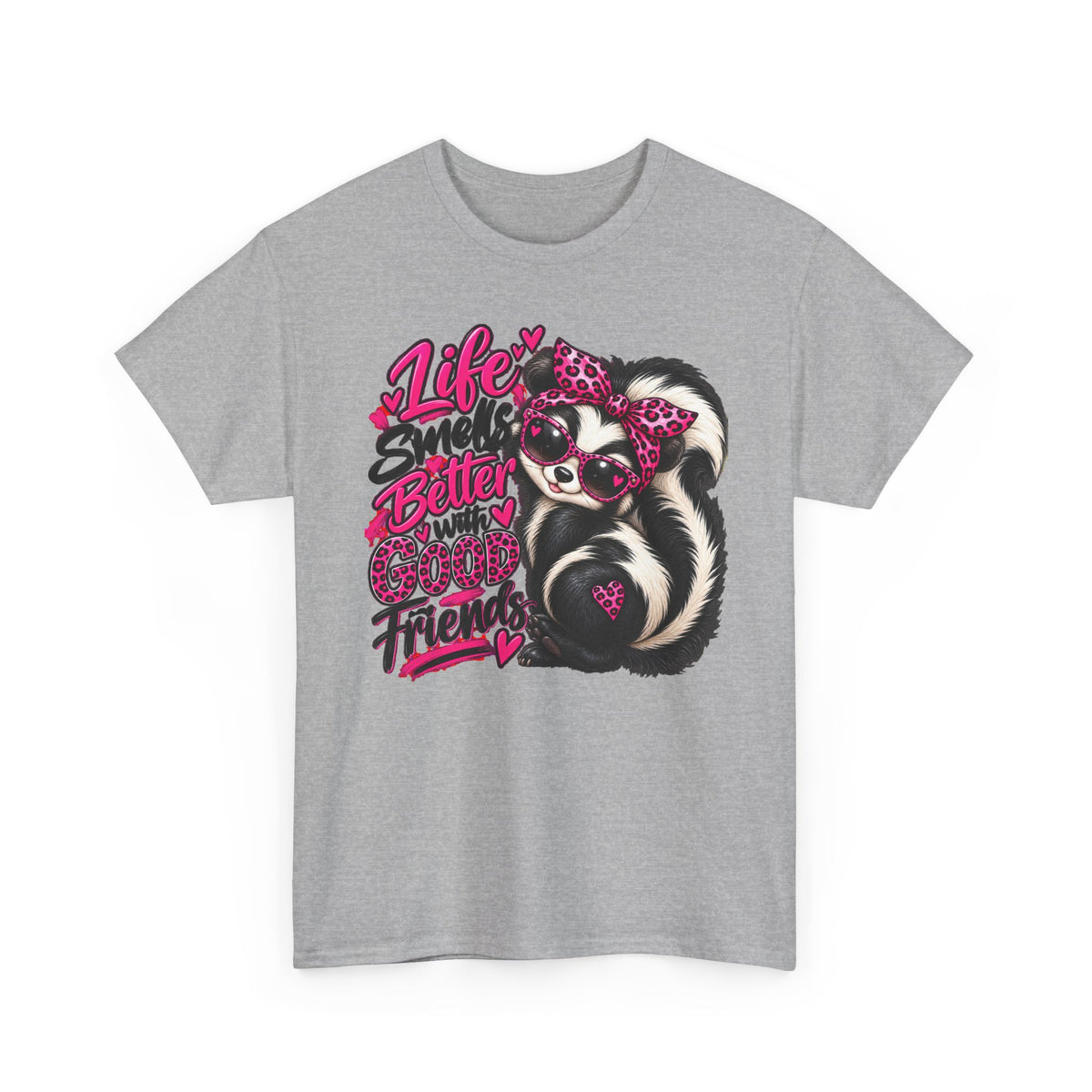 Life Smiles Better with Good Friends Skunk Graphic T-Shirt