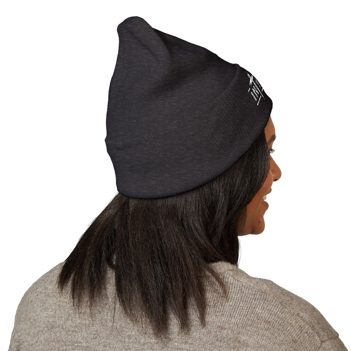 Embroidered 'In Your Hands' Cuffed Beanie - Knit Winter Hat