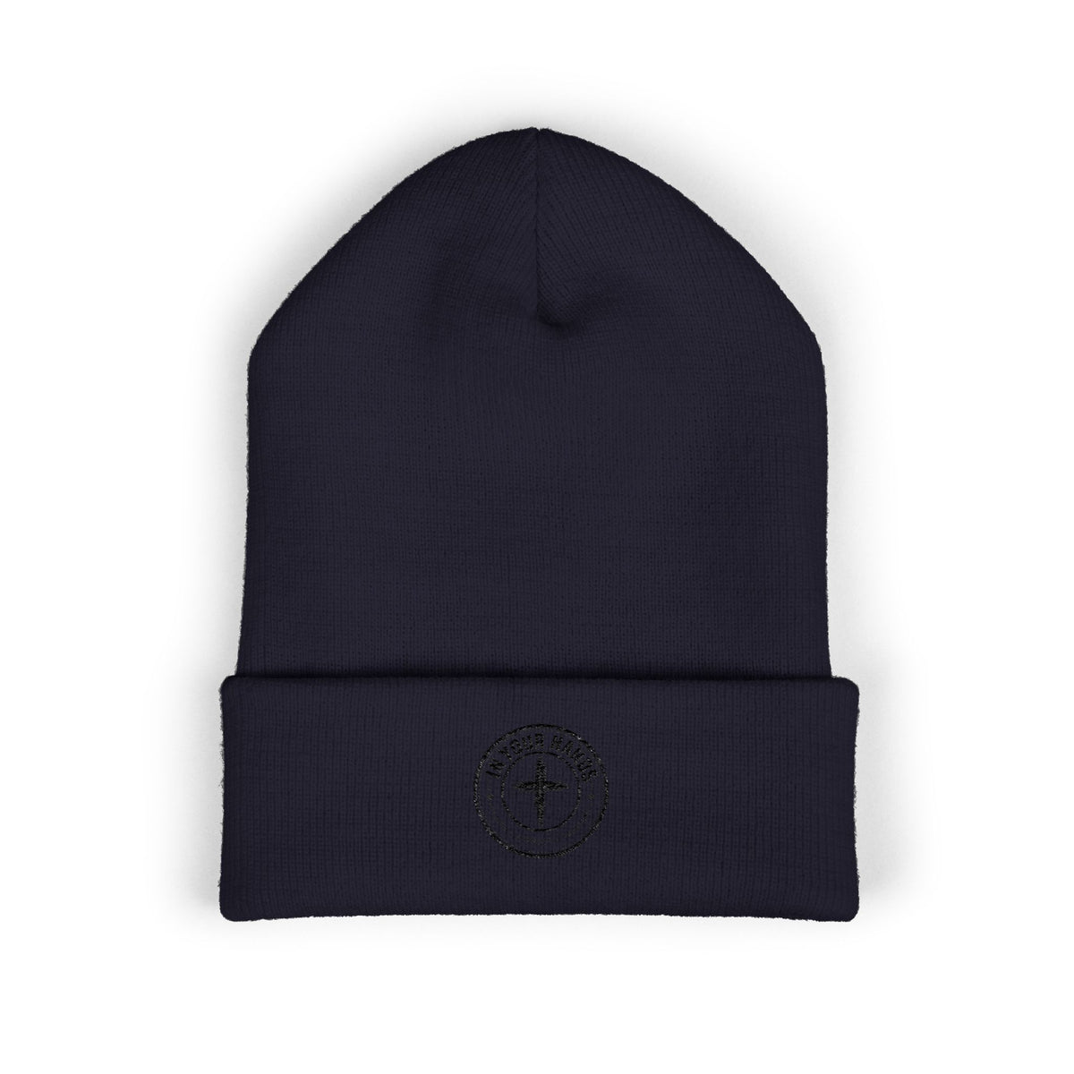 Embroidered Cuffed Beanie "Fix Your Habits" – Warm Knit Winter Hat
