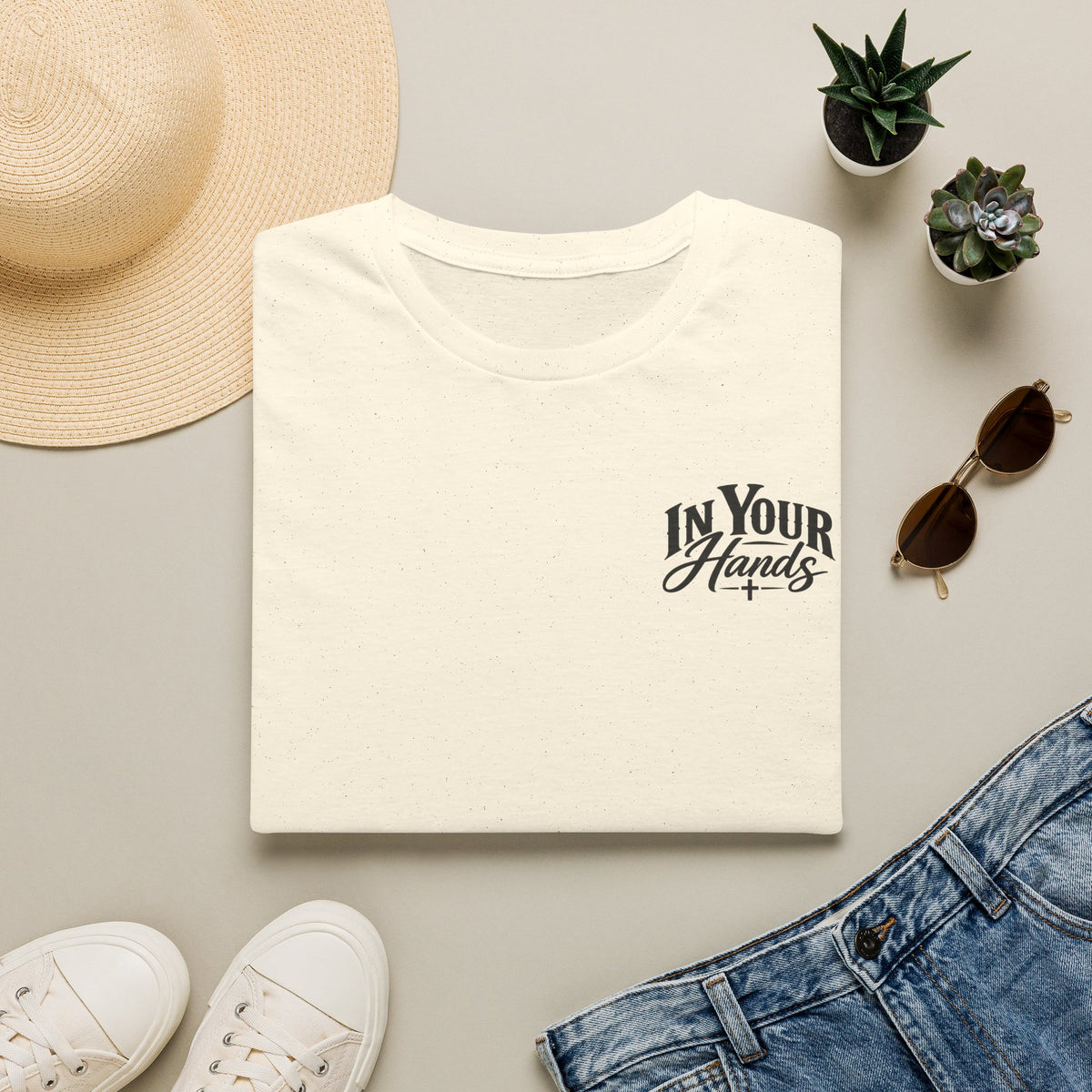 In Your Hands Tee — Minimal Chest Logo Graphic T-Shirt