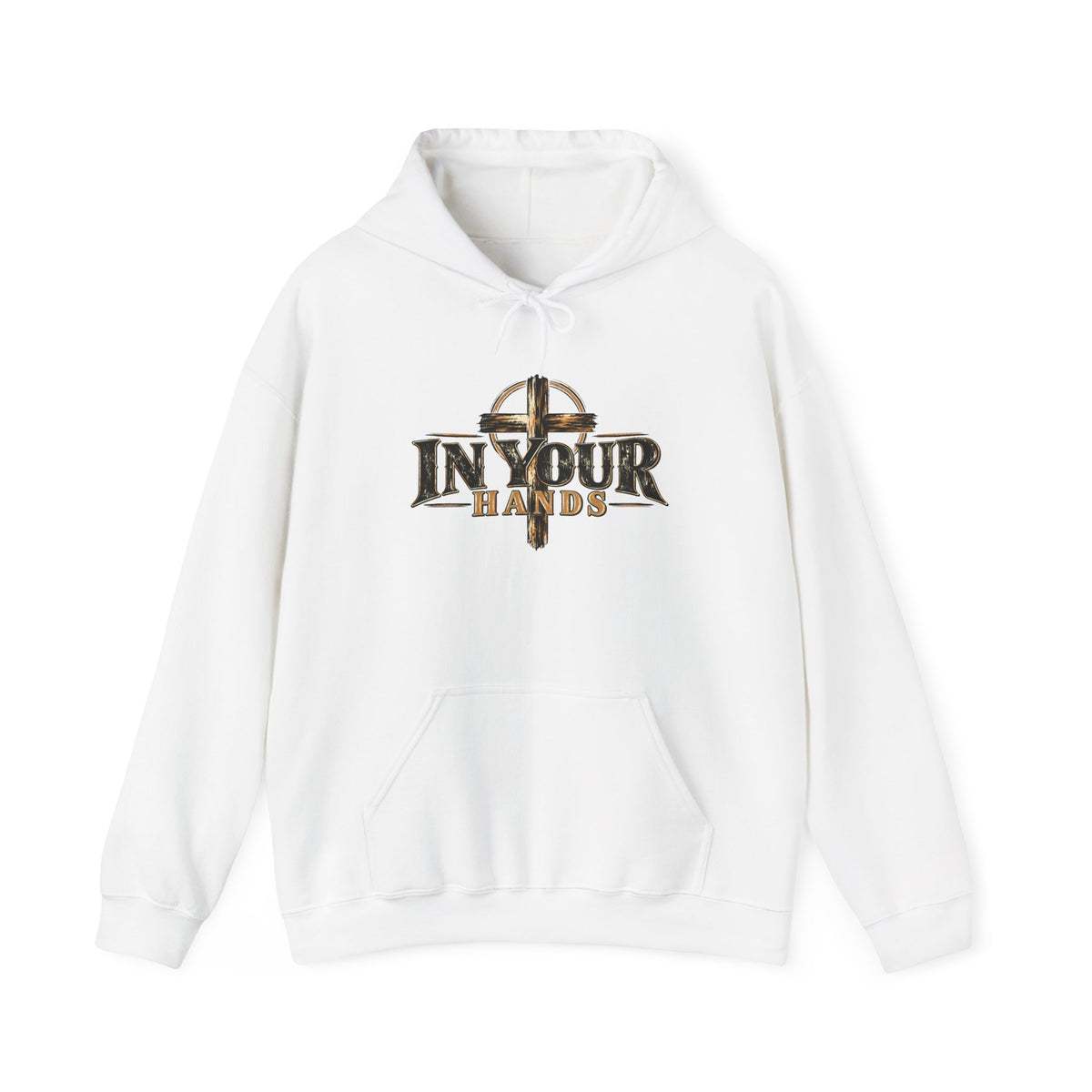 In Your Hands Hoodie — Christian Cross & Open Bible Faith Sweatshirt