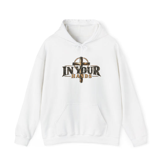 In Your Hands Hoodie — Christian Cross & Open Bible Faith Sweatshirt