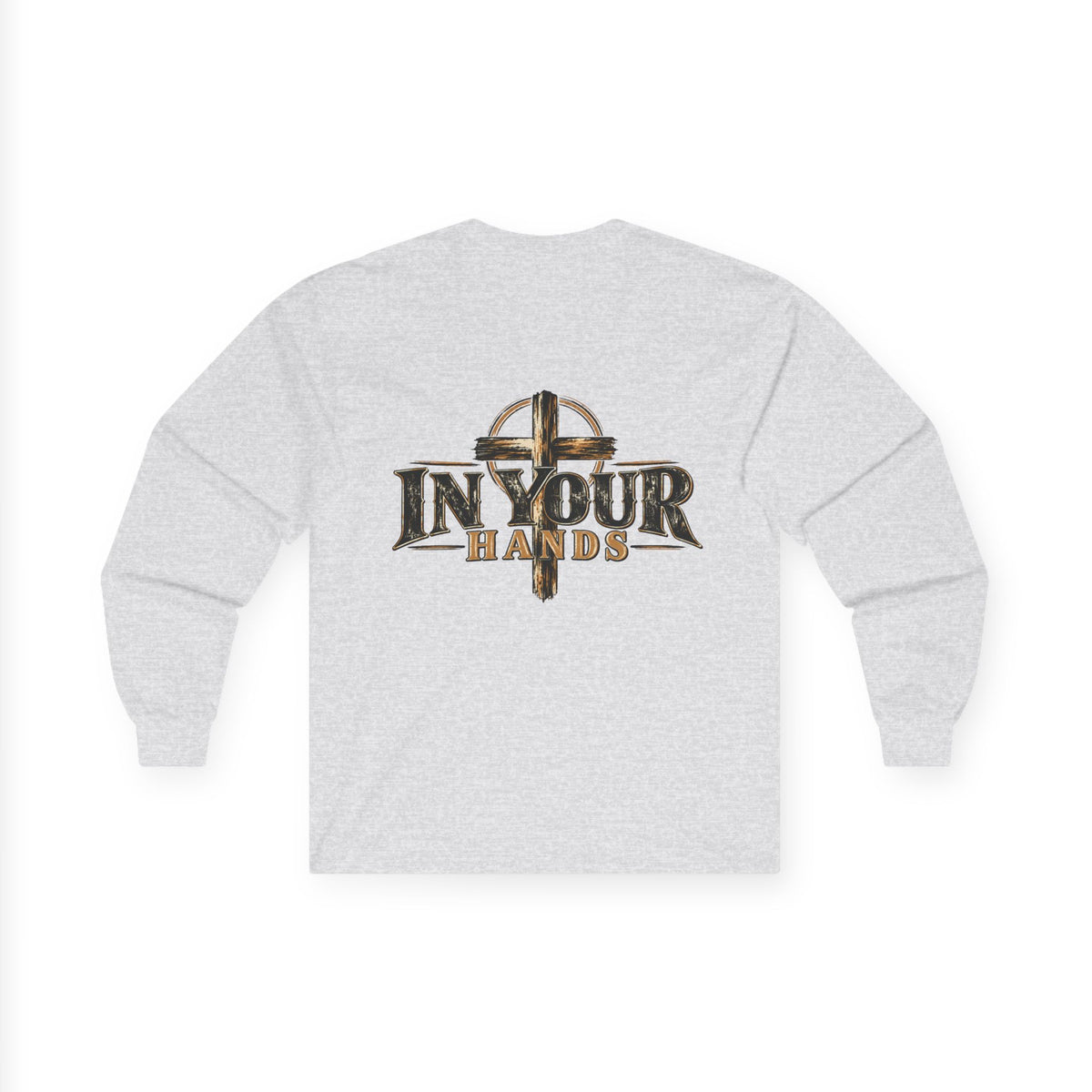In Your Hands Long Sleeve Tee — Vintage Cross Graphic
