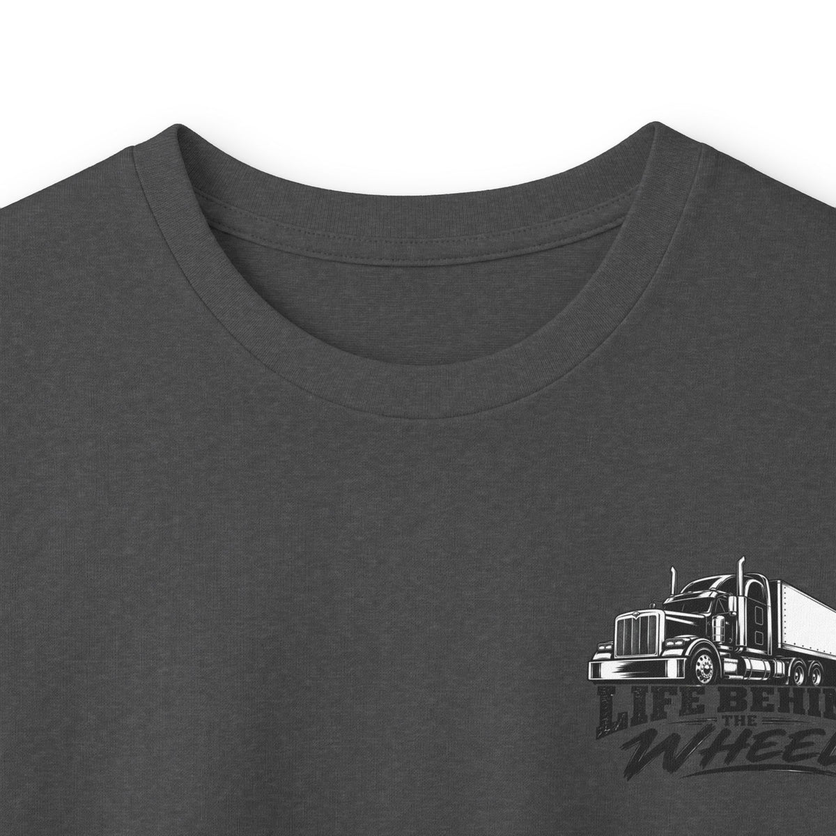 Long Sleeve Tee — "Life Behind the Wheel" Trucker Graphic