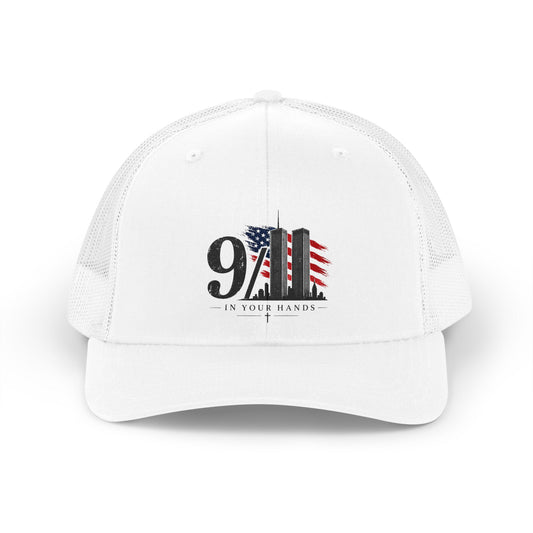 Trucker Hat — 9/11 Memorial Retro Flag Design (“In Your Hands”)