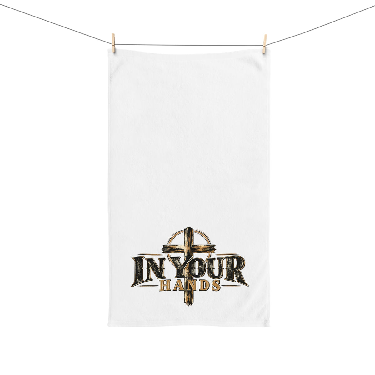 In Your Hands Cross Hand Towel — Christian Faith Decorative Kitchen Towel