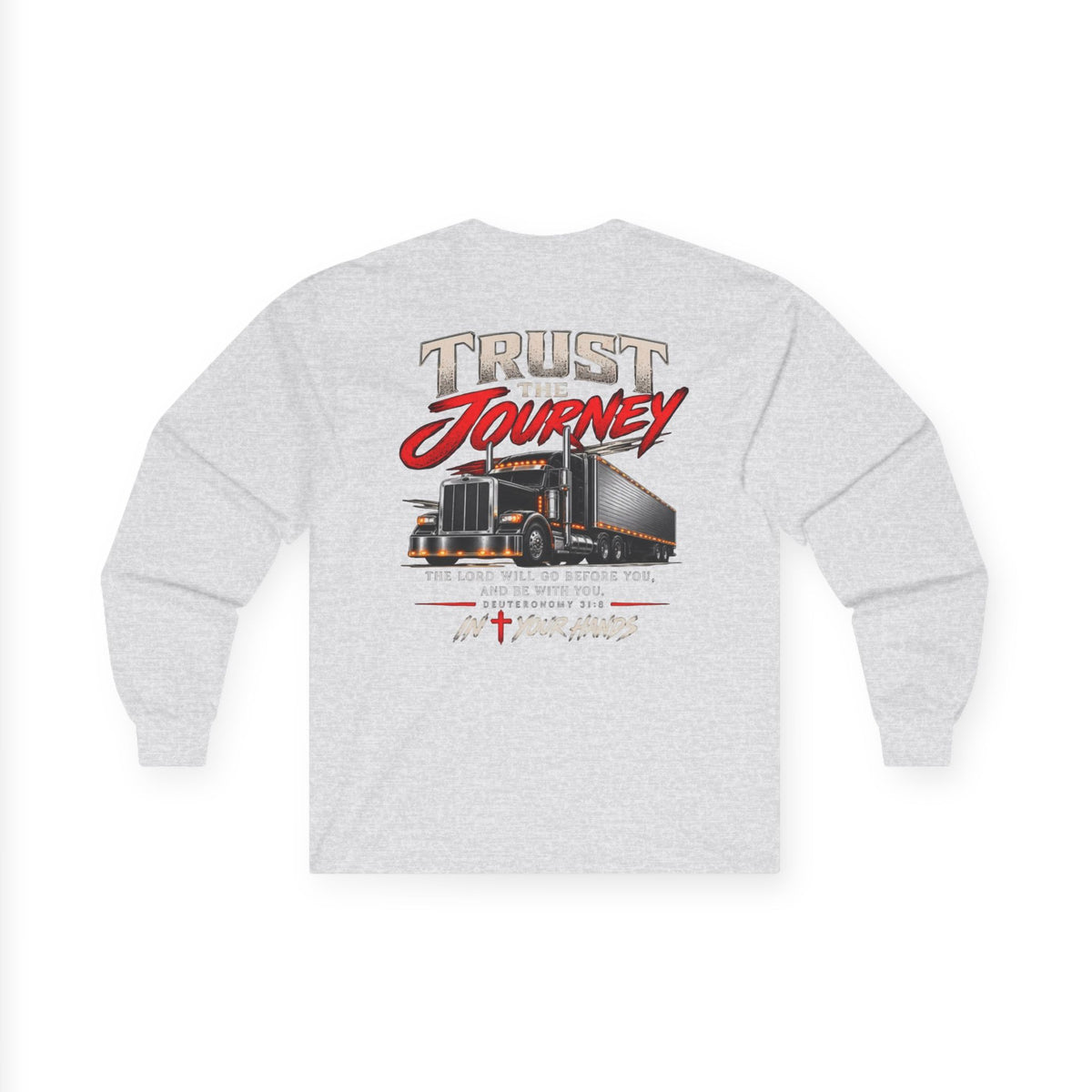Trust the Journey Long Sleeve Tee — Christian Trucker Graphic Shirt