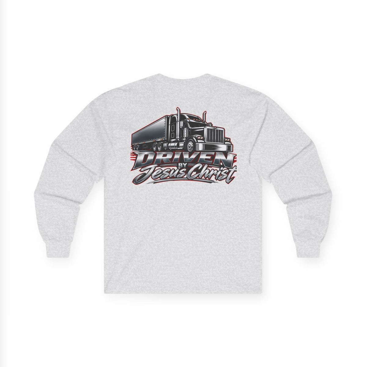 Long Sleeve Tee - Driven by Jesus Christ Trucker Graphic