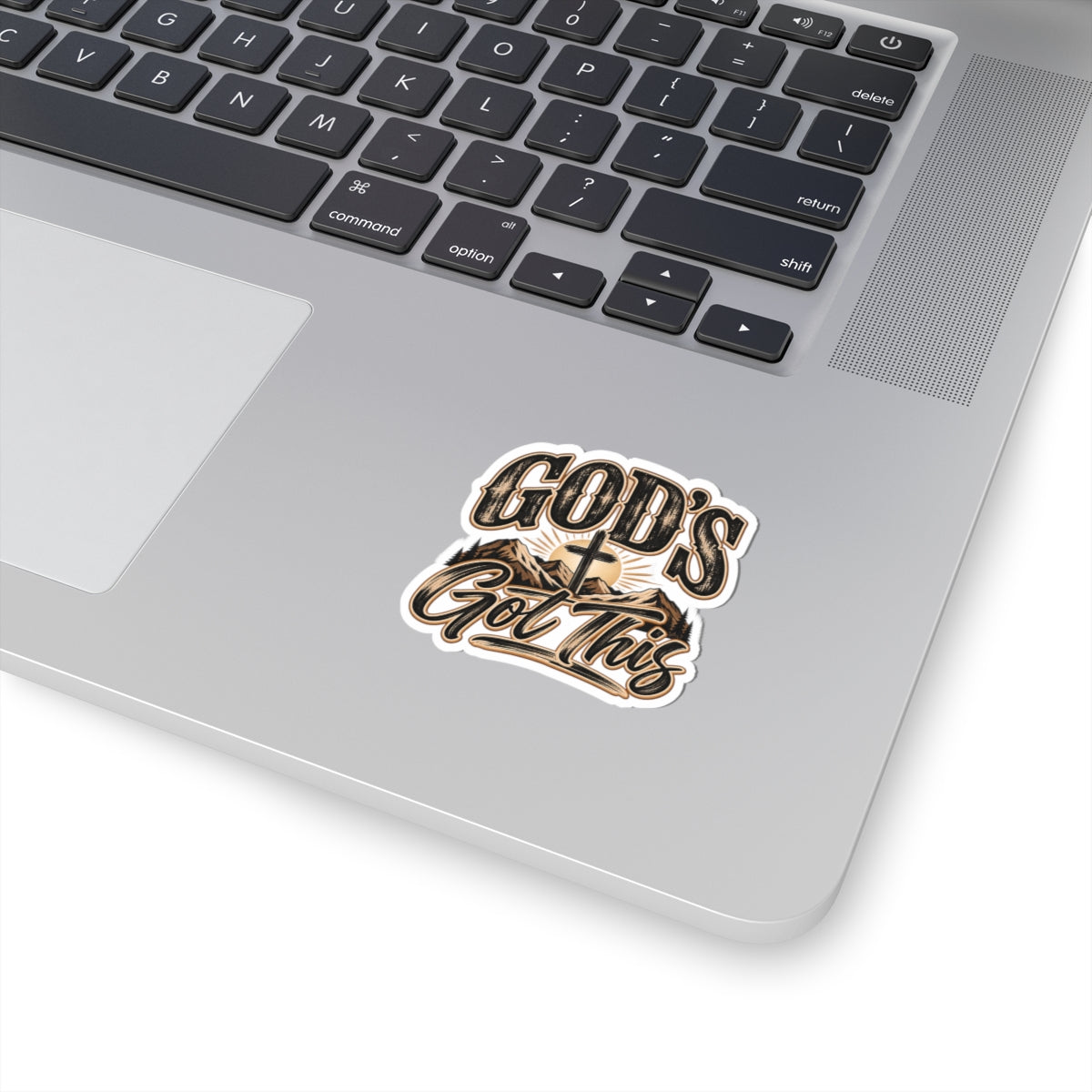 God's Got This Christian Sticker — Faith Cross Mountain Kiss-Cut Decal