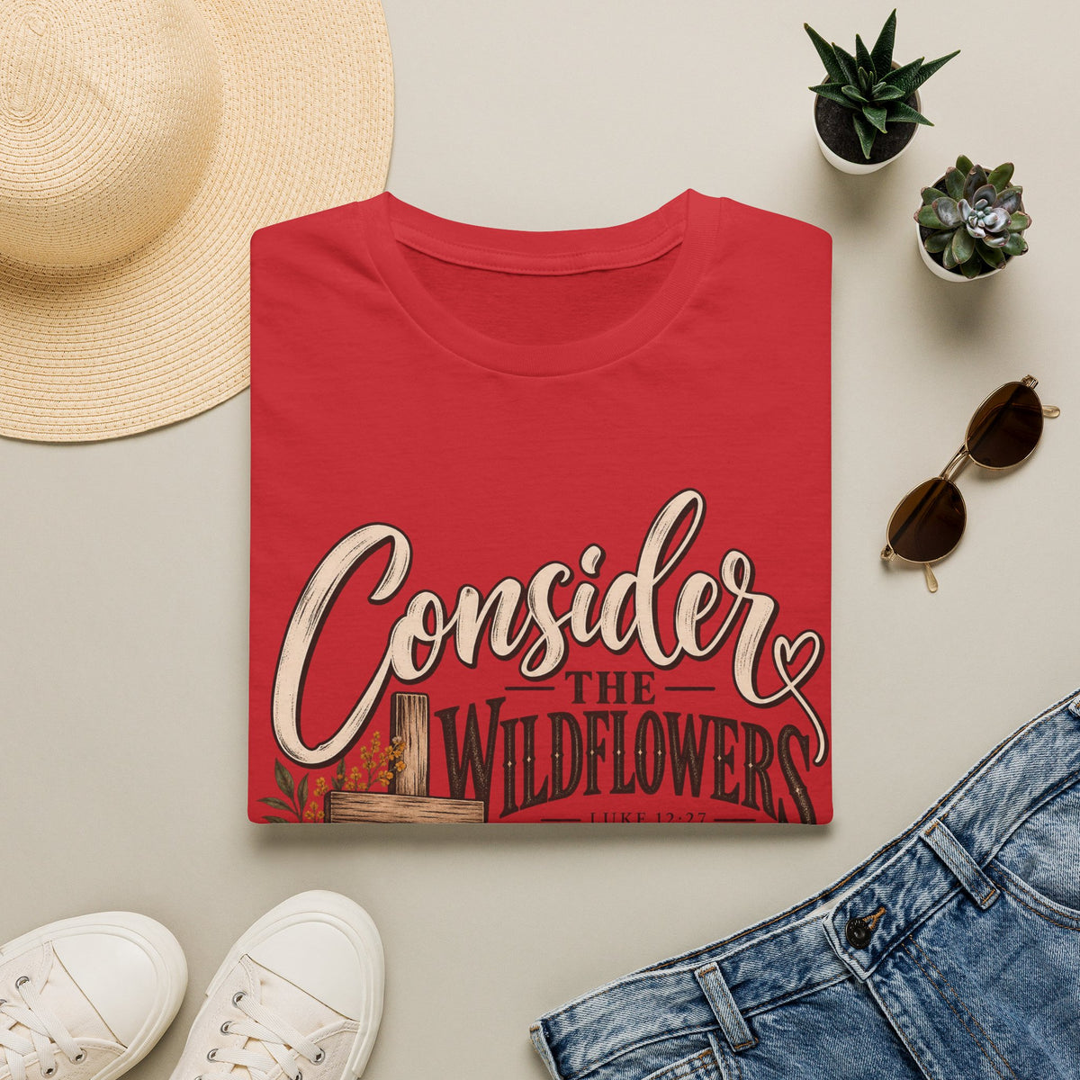 Consider the Wildflowers T-Shirt — Vintage Floral Faith Graphic Tee
