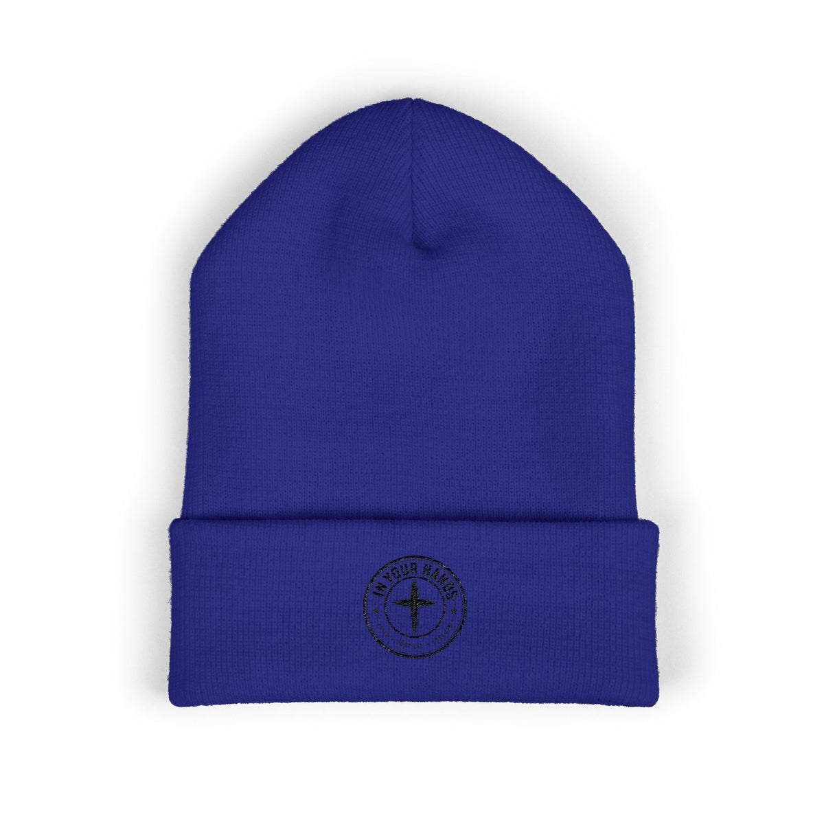 Embroidered Cuffed Beanie "Fix Your Habits" – Warm Knit Winter Hat