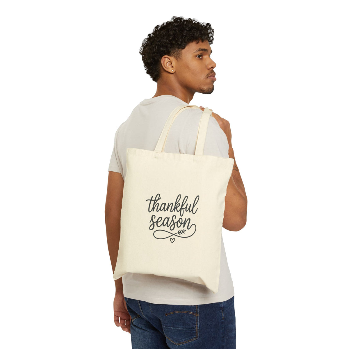 Thankful Season Tote | Thanksgiving Harvest, Fall Foliage Canvas