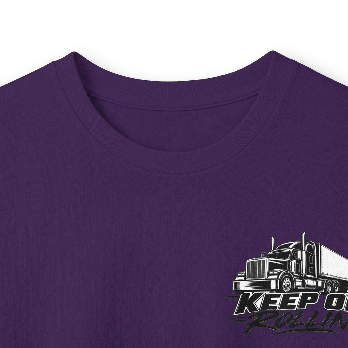 Truck Driver Long Sleeve Tee — “Keep On Rollin'” Graphic Shirt
