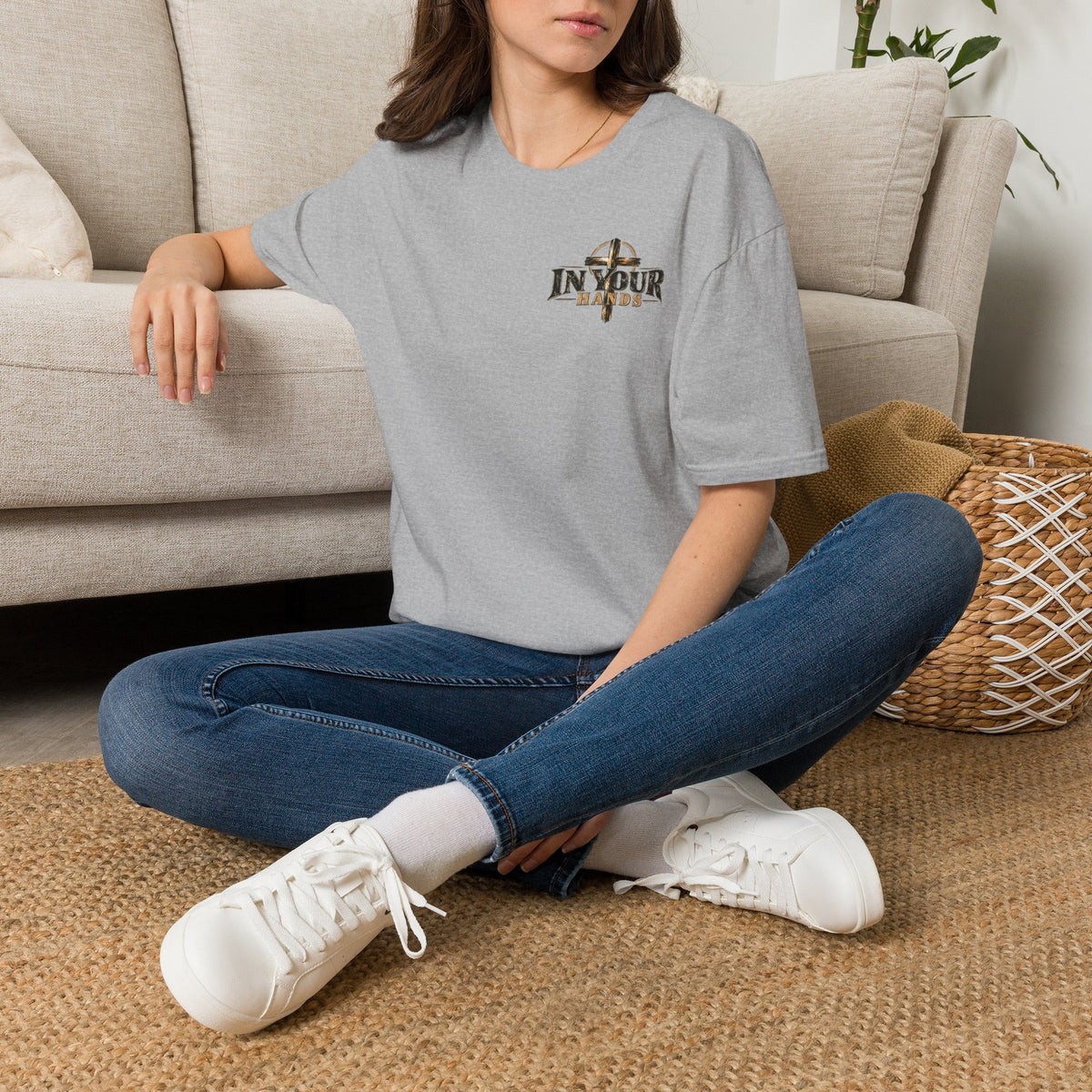 In Your Hands Cross Logo T-Shirt — Christian Faith Graphic Tee