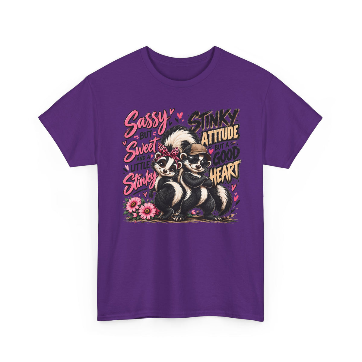 Skunk Graphic Tee — "Sassy but Sweet, Little Stinker" Cute Skunk Shirt